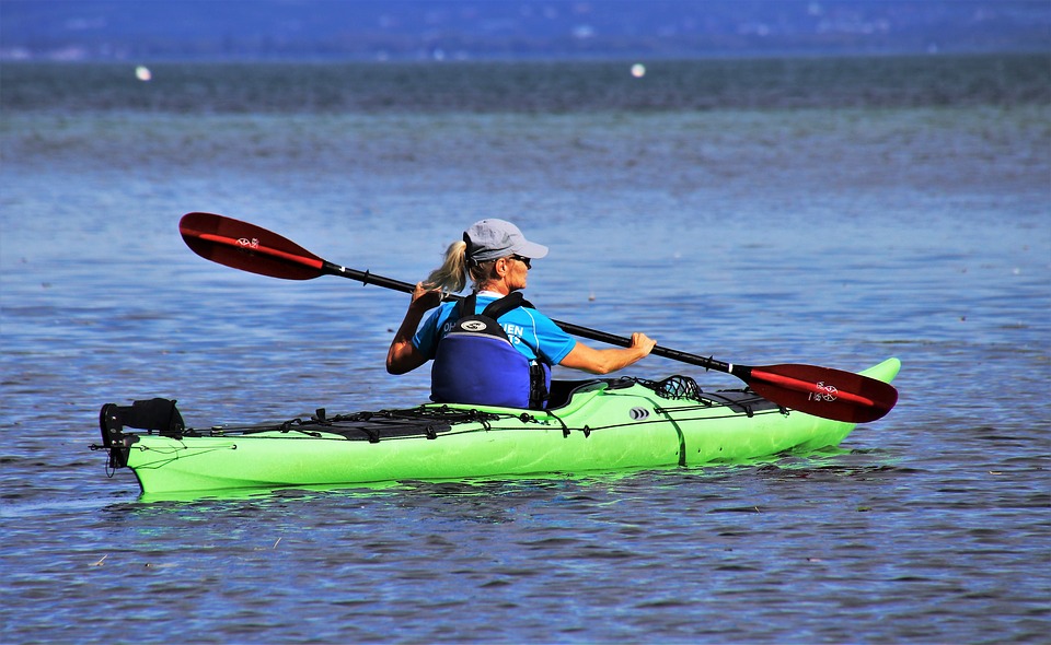 woman kayaking